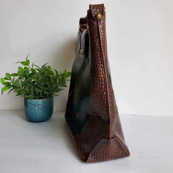 VGUC Brahmin Tuscan Concordia Shoulder Bucket/Hobo Bag in Black and Brown - Picture 4 of 15